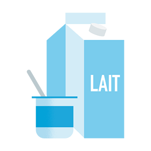 illustration stylisée d'un yourt nature et d'une brique de lait