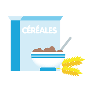 un petit-déjeuner composé de céréales complètes