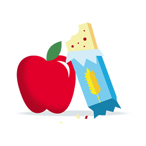 illustration stylisée figurant un goûter croquant