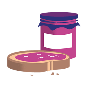 illustration stylisée figurant un goûter fruité