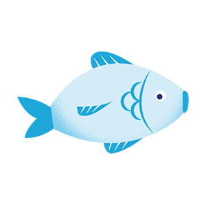 illustration stylisée d'un poisson source d'iode