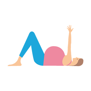 illustration stylisée d'une femme enceinte faisant l'exercice du "papillon"