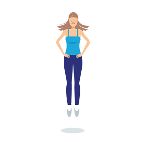 gestileerde illustratie van een vrouw die cardio-oefeningen doet