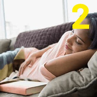 2: Ontspannen zwangere vrouw